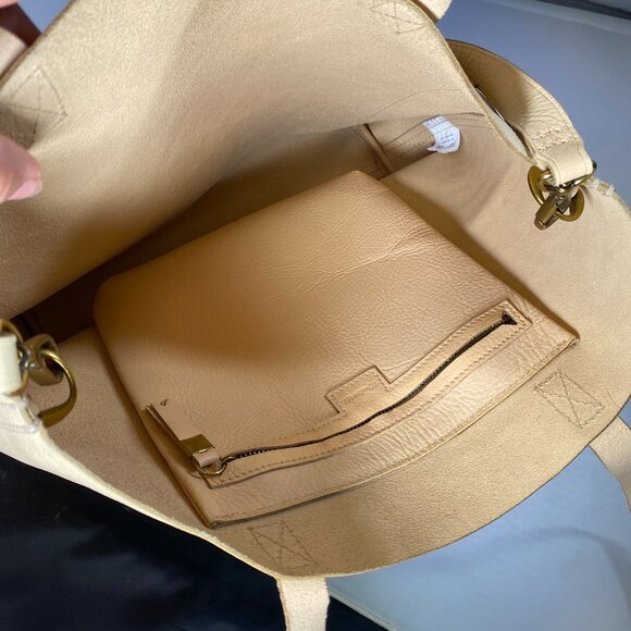 Madewell Transport Brown Leather Medium Tote Handbag - Picture 2 of 4